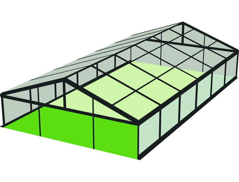 Black Frame Clear Roof Pavilion - 10m x 18m - 10m x 18m