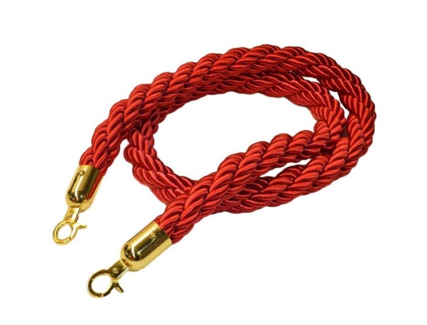 Bollard Rope - Gold Hook - Red