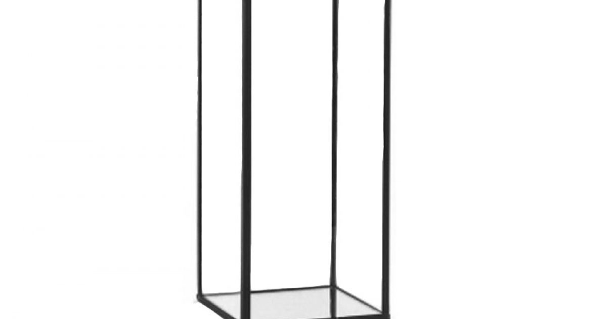 Black Framed Glass Candle Box (22cm) Olympic Party Hire