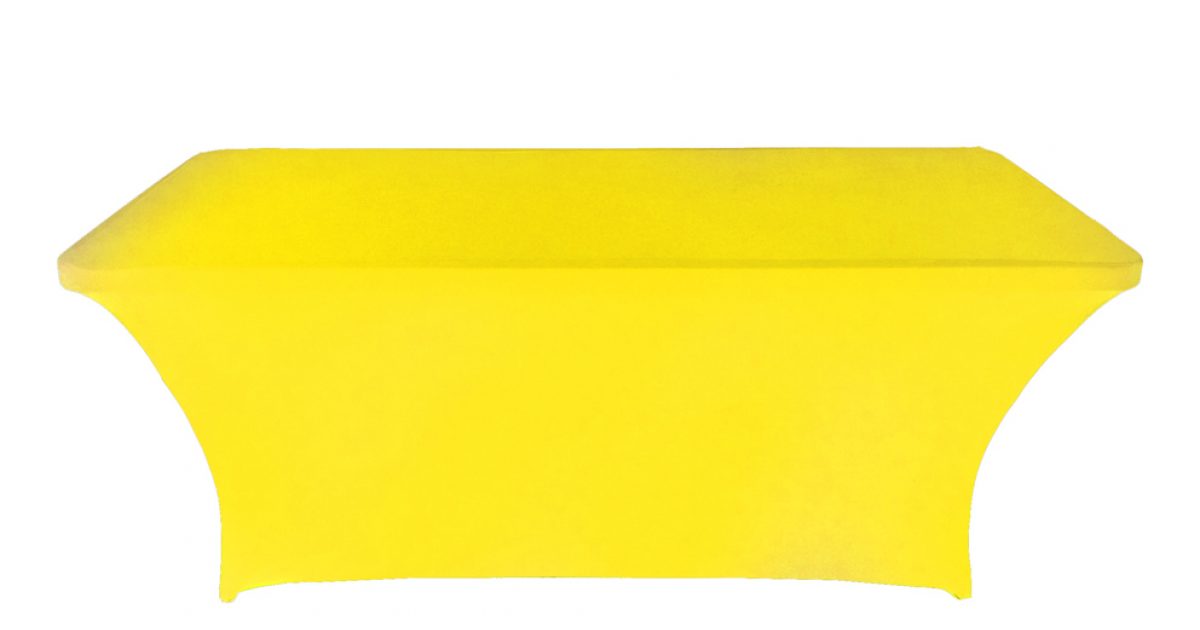 Lycra 6ft Trestle Table Cover Yellow Olympic Party Hire