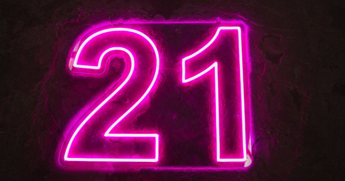 21 Neon Sign Hot Pink Olympic Party Hire