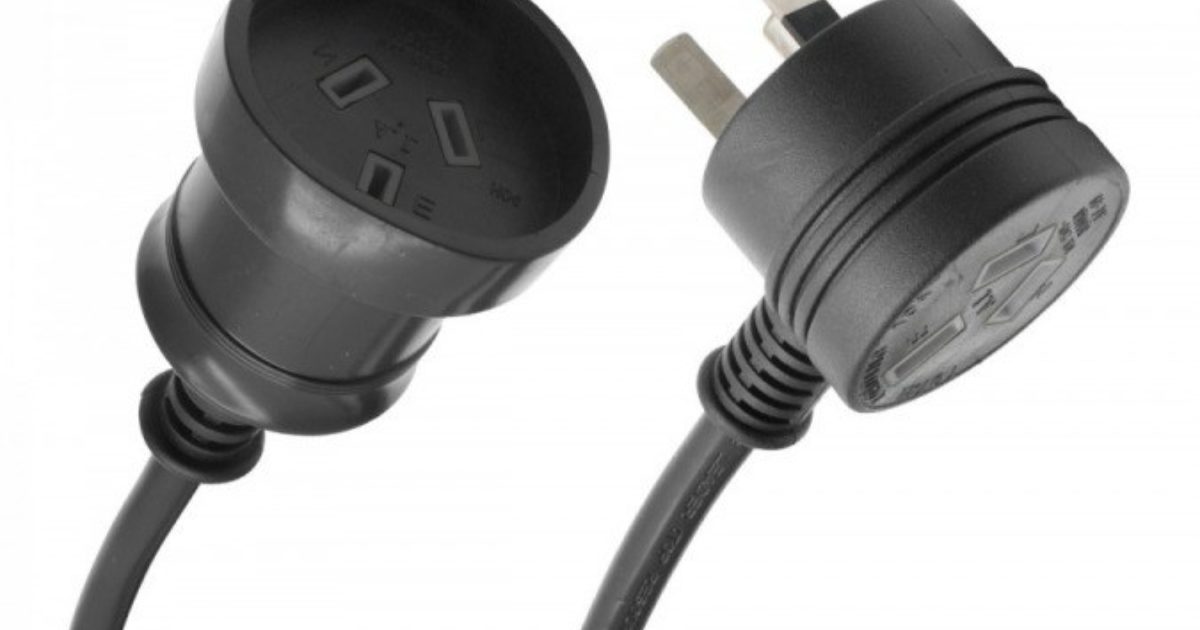 Piggy Back Extension Cord 6m Black Olympic Party Hire